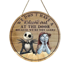 Panneau rond en bois fantôme d'Halloween pour décoration extérieure, plaque « Trick or Treat » en buis - Product Image 5