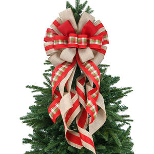 인공 리넨 화환 활 크리스마스 트리 장식 리본 우아한 크리스마스 리본 - Product Image 1