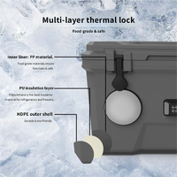 Glacière portable isotherme 68L avec haut-parleur et roues, réfrigérateur de camping isolé 72H pour pique-niques en extérieur et canettes