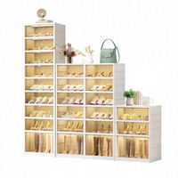 Boîte de rangement à chaussures moderne en gros personnalisée, étagère à chaussures pliable en plastique, organisateur de chaussures, armoire pour la maison, entrée
