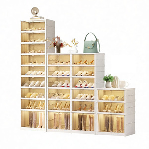 Caja de Almacenamiento de Zapatos Moderna Personalizada al por Mayor, Zapatero de Plástico Plegable, Organizador de Zapatos para el Hogar, Armario, Entrada - Product Image 1