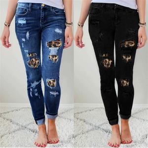 2025 Women's High Waist Skinny Jeans - <strong>Stretch</strong> <strong>Denim</strong> with Ripped Details - Autumn Winter Cross-Border Fashion Pants - Product Image 5