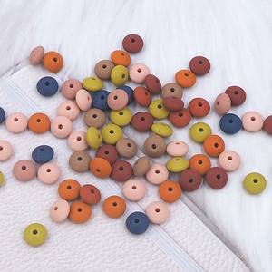 Caliente grado alimenticio roedor DIY encantos recién nacido enfermería accesorio dentición collar 12mm cuentas de silicona lenteja Ábaco - Product Image 4