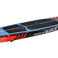 Planche à pagaie gonflable SEAPLUS Heavy-Duty Drop Stitch PVC/EVA, système à 3 ailerons, design portable, sac de transport 8,2 kg, sports nautiques