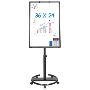 Mobile Dry Erase Whiteoard 36*24inchs Portable Magnetic Dry Erase Board Stand Easel White Board Flipchart Easel Board