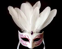 Masque de costume amusant pour cosplay, masque vénitien pour le carnaval de Mardi Gras, masque de mascarade à plumes pour fête, fournitures de fête, décoration de Noël