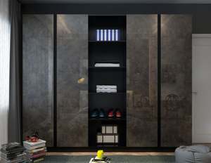 Luxury Modern Bedroom <b>Wardrobe</b> Walk-in Cloakroom Custom Metal Texture Eco-Friendly Intelligent Storage System Can Be Equipped - Product Image 3