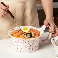 Grandes tasses à motif encre, bols à flocons d'avoine en céramique, bols à ramen, bols à dessert, mugs de grande capacité pour couples, bols en céramique créatifs