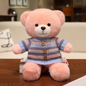 30cm Striped Sweater Teddy <b>Bear</b> Animal Doll Fun Plush Toy <b>Cute</b> Soft Material Plush Toy Companion Doll Gift Factory Direct Sales - Product Image 3