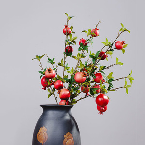 Đêm Giao Thừa 7 đầu nhân tạo Lựu Hồng sắp xếp hiện đại 7-9cm may mắn xô để bàn trang trí nhà - Product Image 1