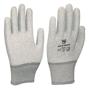 Seeway ESD Top Fit Antistatic Gloves With PVC Dots Palm Coated