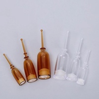 Flacon cosmétique jetable à poussoir en verre brun (1ml, 2ml, 3ml, 5ml) pour ampoules, essences et sérums, avec bouchon à antenne cassable