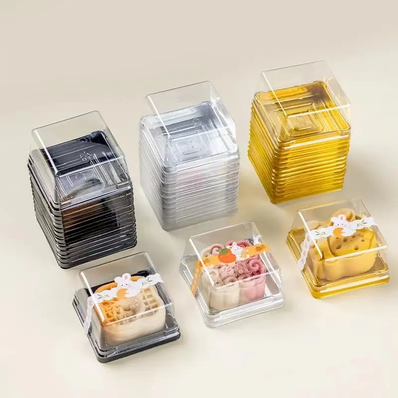 Hot Sell Containers Plastic Mooncake Tray Met Transparant Deksel Voedselverpakking