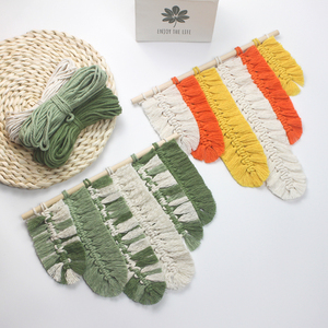 Handmade Knitting Crochet Feather Tapestry Macrame Kit Plaid Pattern 5 Color Customizable-Beginner-Friendly DIY Home Decor Wall