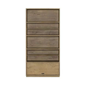 Modern Design Eco-Friendly Storage Cabinet Oak <b>Solid</b> <b>Wood</b> High Wall-mounted Living Room & Bedroom Study Side <b>Bookcase</b> - Product Image 1