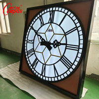 Horloge de Tour d'Église à Quatre Faces en Acier Inoxydable avec Synchronisation Électronique par Satellite, Éclairage et Carillon de Toit