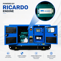Groupe électrogène diesel super silencieux, moteur Ricardo, 30-50 kVA, puissance réglable pour l'alimentation de secours résidentielle