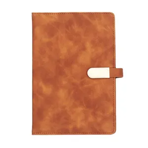 A5 business notebook leather magnetic buckle notebook for meeting minutes faux leather notebook