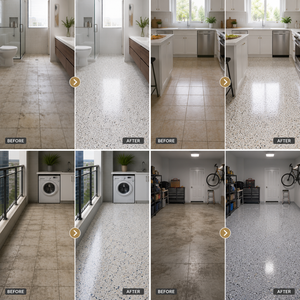 Peinture de sol en sable coloré époxy pour la rénovation de la salle de bain et de la cuisine, revêtement antidérapant et imperméable - Product Image 3