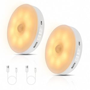 Veilleuse LED rechargeable moderne en aluminium avec détecteur de mouvement infrarouge, allumage/extinction automatique, écologique, blanche, pour chambre à coucher - Product Image 1