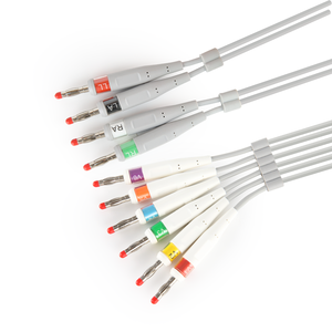 Fabriekslevering Compatibel Met Mortara 7706 Ekg Leadwire Kabel 7517 10 <span class=keywords><strong>Leads</strong></span> Banaan 4.0Mm Aha Ekg Kabel - Product Image 2