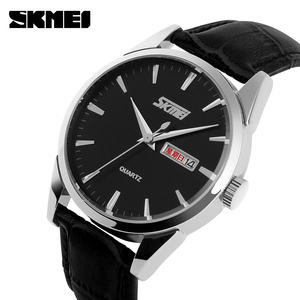 SKMEI — <span class=keywords><strong>montre</strong></span> de luxe en cuir véritable pour homme, accessoire de bonne qualité fabriqué en chine, bracelet en Quartz, 9073 - Product Image 4