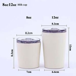 Custom logo 8oz 12oz <b>Coffee</b> Cup With Lid Double Wall Insulated Stainless Steel <b>Coffee</b> Mug Thermal Tumblers Tea Milk Cup - Product Image 2