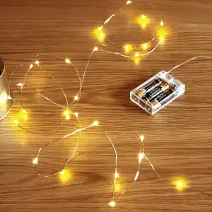 Fio de cobre de led micro bateria usb, decoração, fada