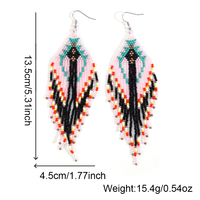 Pendientes Go2boho con Borla de Cuentas de Vidrio Rosa, Pendientes Colgantes Bohemios de Cristal para Fiestas