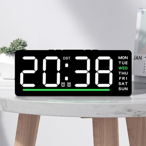 <span class=keywords><strong>Reloj</strong></span> Despertador Digital Minimalista OEM con Luz Decorativa Negra, Calendario, para Mesa de Noche, Estudio, Dormitorio Pequeño, con Pantalla LED Inteligente - Product Image 1