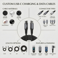 Cable USB C a USB C con Chip E-Marker de 240W, Cable Trenzado de Nailon con Carga Ultra Rápida de 48V/5A para MacBook Pro, OEM/ODM de Fábrica