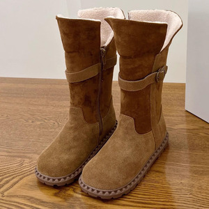 Nouveauté Automne-Hiver 2025, bottes de chevalières rétro longues de style coréen, chaudes et tendance pour filles - Product Image 2