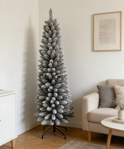 Árbol <span class=keywords><strong>de</strong></span> <span class=keywords><strong>Navidad</strong></span> Artificial <span class=keywords><strong>de</strong></span> Alta Calidad <span class=keywords><strong>de</strong></span> 7.5 Pies, Estilo Lápiz, con Nieve Artificial, Ecológico, Ligero, para Espacios Pequeños - Product Image 6