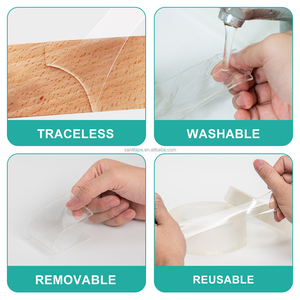 Adesivo in Gel Nano Riutilizzabile a Doppia Faccia, Nastro Rimovibile Trasparente Senza Tracce con Adesivo Acrilico Ecologico - Product Image 4