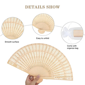 Sang Trọng Thanh Lịch Gỗ Đàn Hương Nút Chai Tay <span class=keywords><strong>Fan</strong></span> Khắc Thiết Kế Cho Kỷ Niệm Đám Cưới Ngọt Ngào 16 Đảng Ủng hộ Truyền Thống Khuyến Mại - Product Image 5