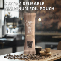 Sachet à fond plat mat réutilisable Sanxiang SX-CF059 personnalisé avec fermeture éclair latérale en MBOPP/VMPET/LDPE pour emballage de grains de café