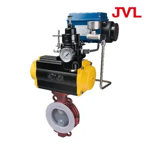 Pneumatic Valve Cast Iron Corrosion-resistant Fluorine Lined Pneumatic Butterfly Valve