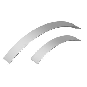 Poignée de meuble incurvée en alliage d'aluminium 2307, design minimaliste argenté, pour usage intérieur, antirouille, aucun perçage requis - Product Image 2