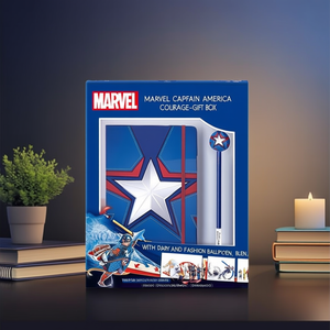 <b>Marvel</b> Captain America Courage-<b>Gift</b> Box with Diary and Fashion Ballpoint Pen, Blue - Product Image 3