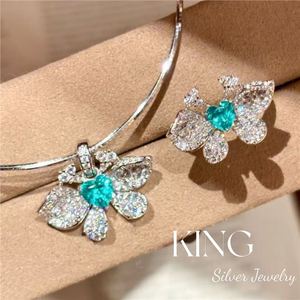 Anillo de Corazón de Plata de Ley S925 con Baño de Oro y Efecto Mariposa Azul Paraiba para Mujer, Joyería Vintage - Product Image 5