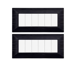 ชุดปลั๊กไฟตั้งโต๊ะโกลก้า 6 ช่อง พลาสติกสีดำซาติน 2 ชิ้น สำหรับใช้ในบ้าน - Product Image 1