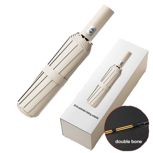 Wholesale 24-Rib <b>Windproof</b> Black Folding <b>Umbrella</b> UV Printing 8K Business Ribs Custom Logo for Travel - Product Image 4