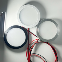 Mini lampe LED Bambu Lab Puck Light 5V 12V à fil rouge et noir, ultra-fine, ronde, pour éclairage sous les armoires et sous les comptoirs, directement de l'usine