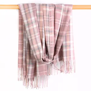 2022 nuova sciarpa in stile coreano Plaid Pashmina scialle in Cashmere sciarpe donna nappe inverno caldo mantello avvolge