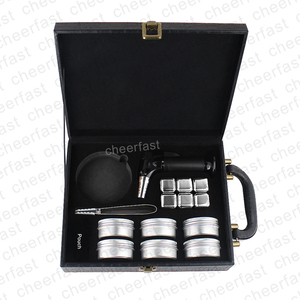 Kit de fumeur de cocktail emballé sans cuir de crocodile <span class=keywords><strong>butane</strong></span> avec torche coffret cadeau de fumoir de cocktail kit de fumeur de boisson - Product Image 2