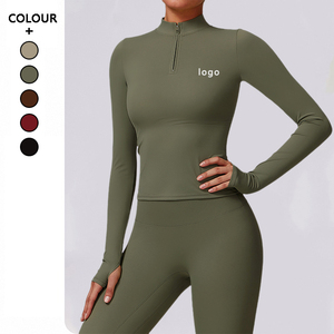 Women Sportswear Autumn Winter Yoga Long Sleeved Quick Drying Yoga Clothes Workout Training Running T-shirt Sports Fitness Tops