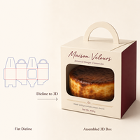 Boîtes à gâteaux personnalisées avec logo, emballage pour boulangerie, boîte alimentaire rigide recyclable pour gâteau roulé, vente en gros