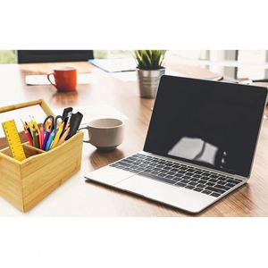 <b>Kitchen</b> Countertop Bamboo Utensil Holder With Handle - Product Image 3