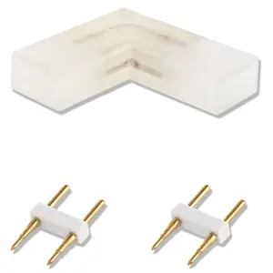 Connecteur en L pour bandes haute tension, résistant et facile à installer, idéal pour des connexions électriques sûres. - Product Image 1