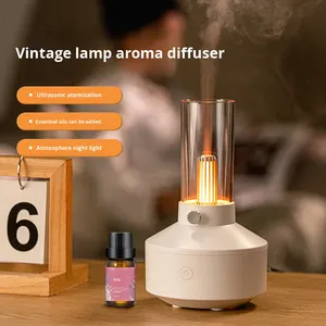 New Retro Lamp USB Humidifier Desktop Household Aromatherapy Machine Essential <b>Oil</b> <b>Diffuser</b> 130ML Sprayer Ultrasonic Atomizer - Product Image 6